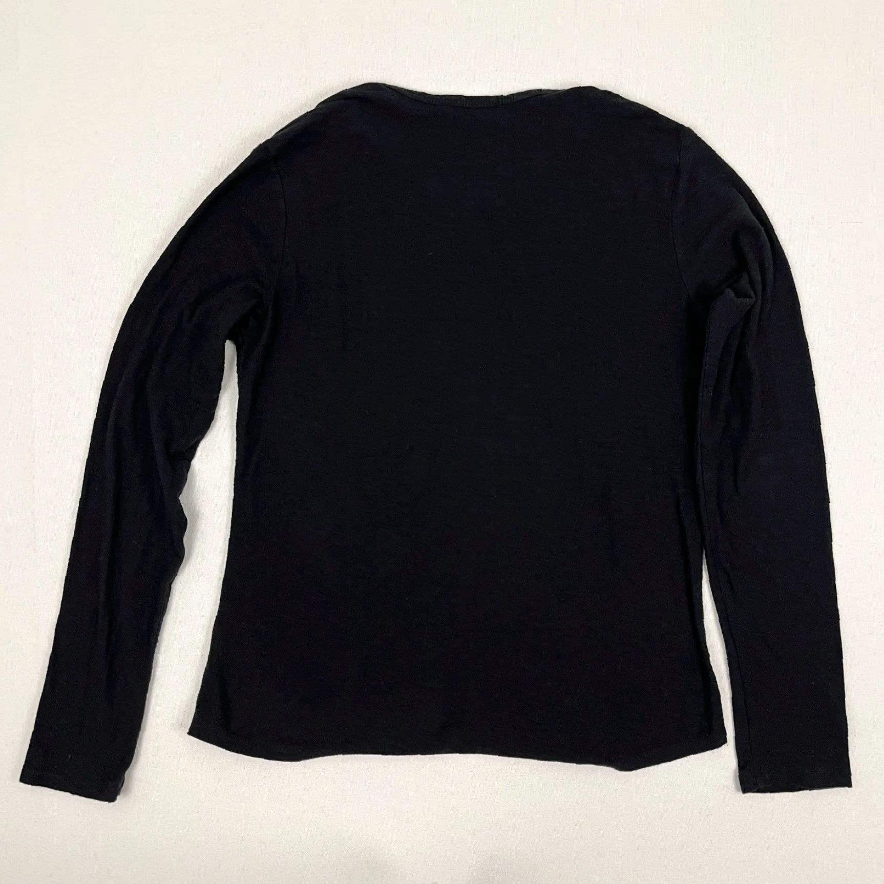 James Perse James Perse Shirt Womens L Black Crew Neck Slub Sheer 100% Cotton Long Sleeve Basic Vintage? No. Size L / US 10 / IT 46 - 7 Thumbnail