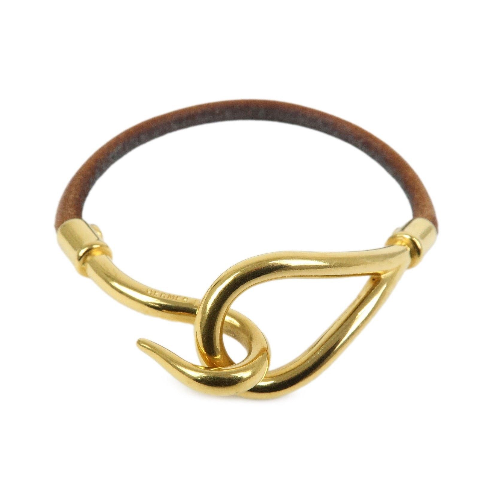 Hermes Hermes Jumbo Hook Leather Bracelet Brown Size ONE SIZE - 1 Thumbnail