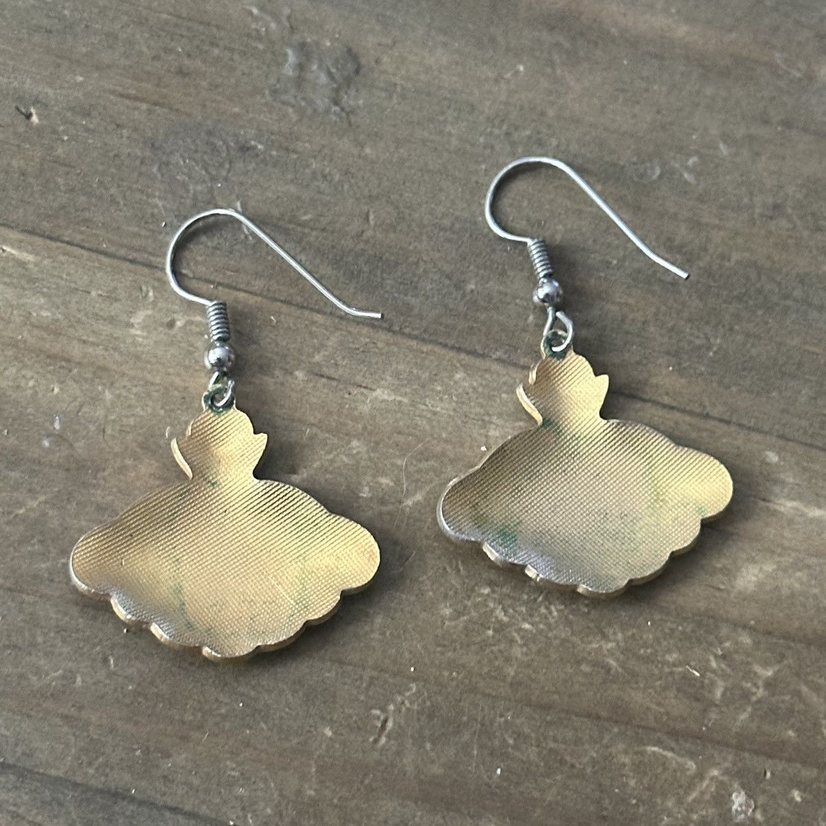 Vintage Vintage floral cloisonné dangle hook earrings Size ONE SIZE - 3 Thumbnail