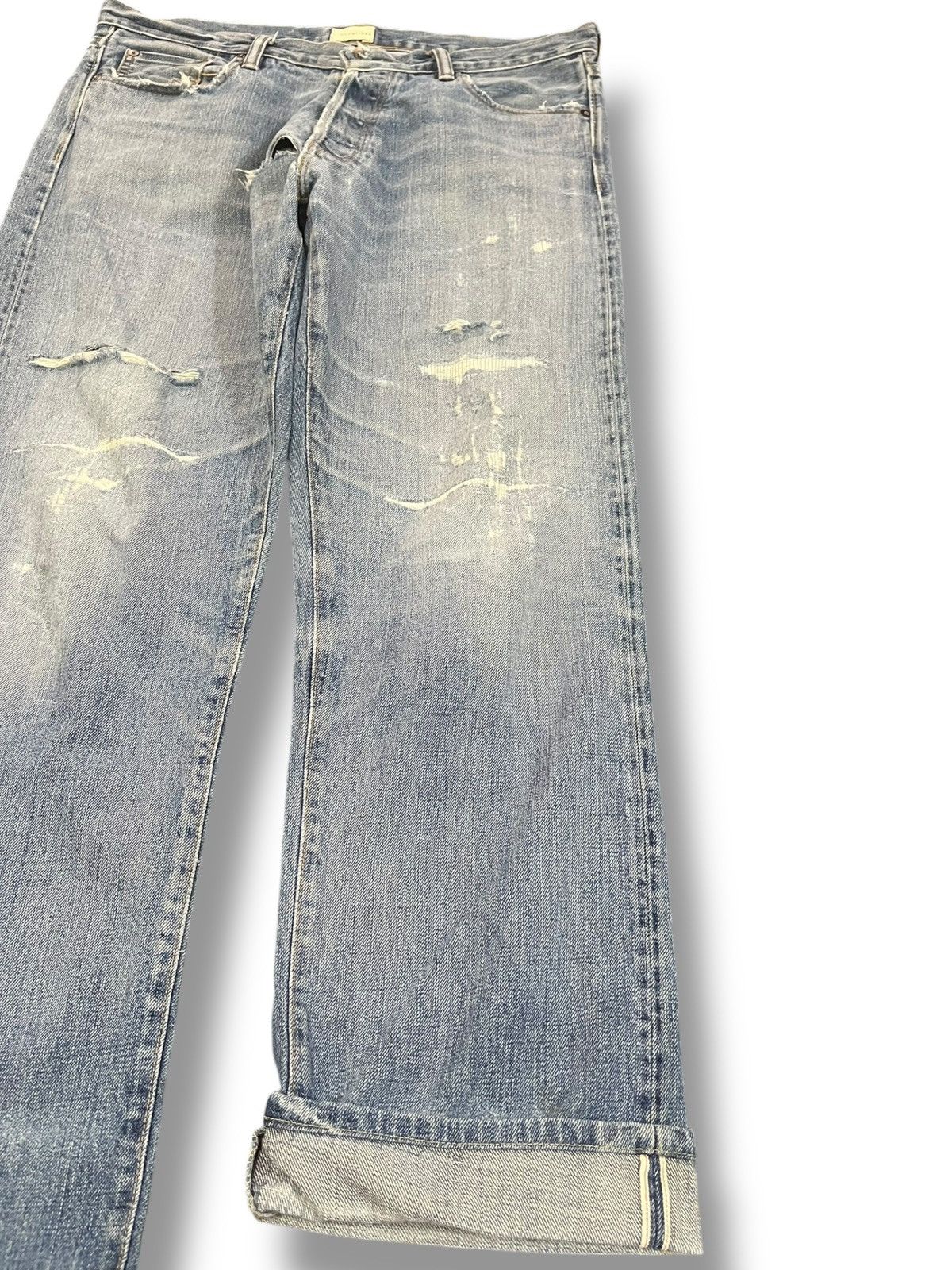 Fabric Brand & Co. × POST ARCHIVE FACTION (PAF) × Simon Miller Vintage Simon Miller Selvedge Ripped Distressed Denim Size US 35 - 4 Thumbnail
