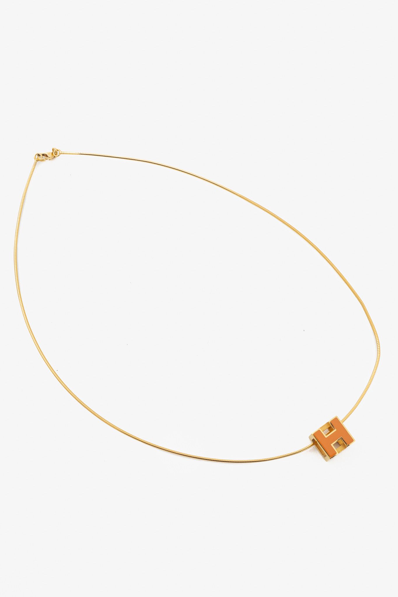 Hermes Hermes Cage D'H Gold Cube-Pendant Necklace Size ONE SIZE - 2 Thumbnail