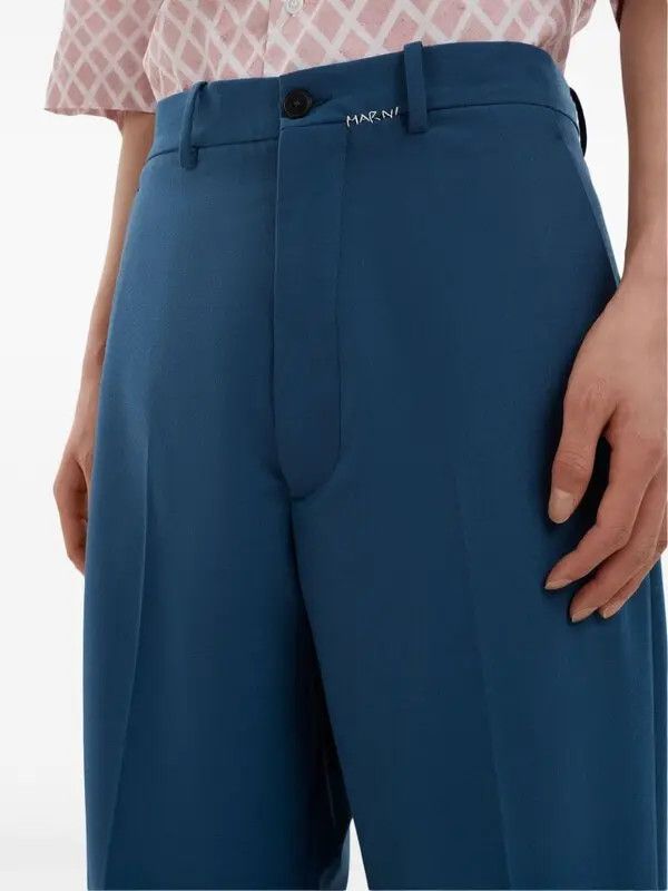 Marni o1w1db11125 Logo Trousers in Blue Size US 32 / EU 48 - 3 Thumbnail