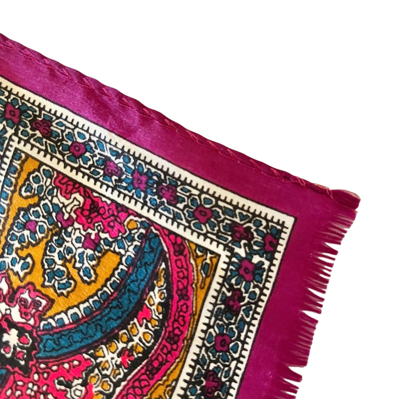 Oscar De La Renta × Vintage Vintage Oscar de la Renta Paisley Jewel-Tone Silk Scarf Size ONE SIZE - 4 Thumbnail