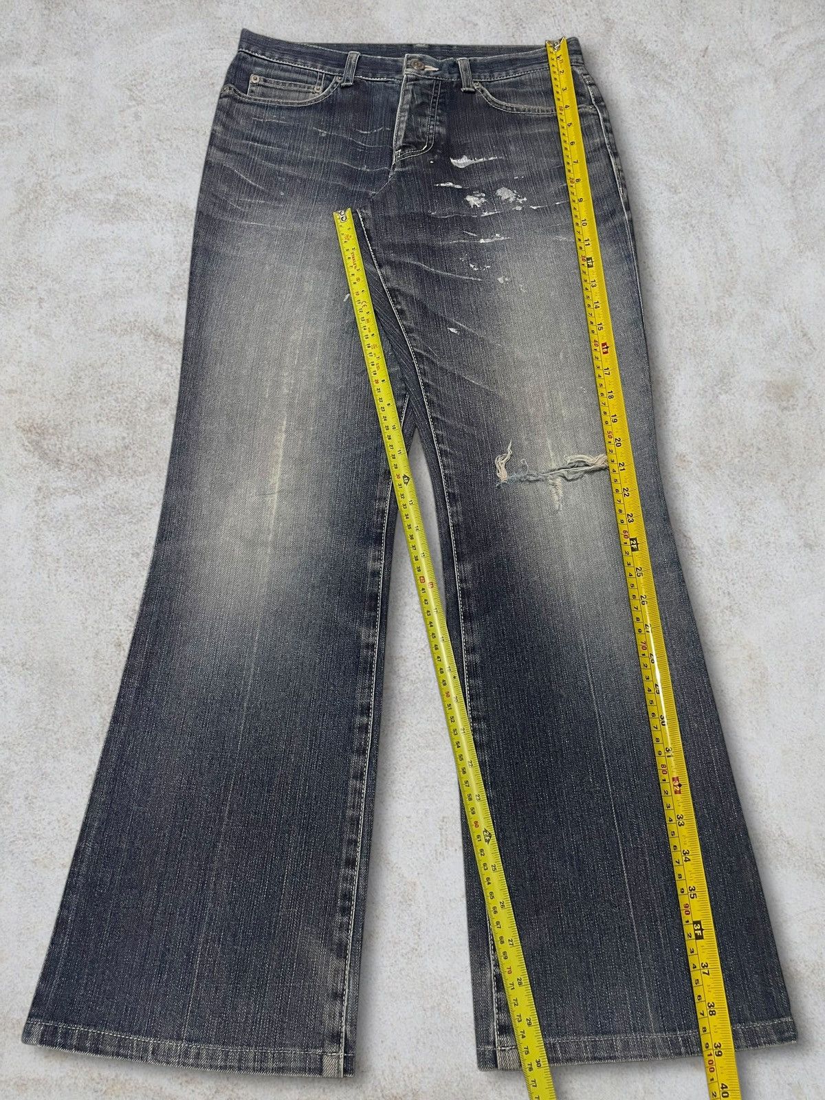 Tornado Mart Vintage Tornado Mart Paint Splatter Button Fly Bootcut Jeans Size US 30 / EU 46 - 20 Thumbnail