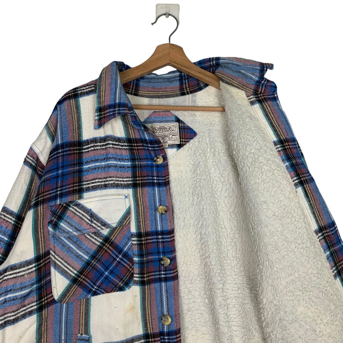 Flannel CALAJA Checked Plaid Tartan Sherpa Heavy Flannel #0333-C15 Size US XL / EU 56 / 4 - 11 Thumbnail