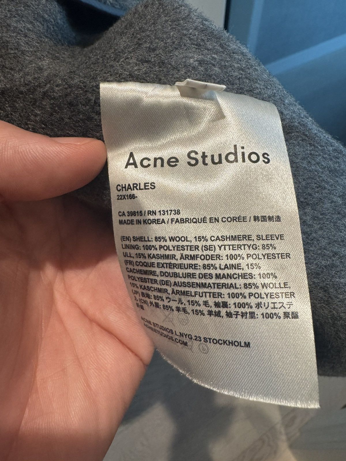 Acne Studios Acne Studios Grey Wool Long Coat Size US M / EU 48-50 / 2 - 5 Thumbnail