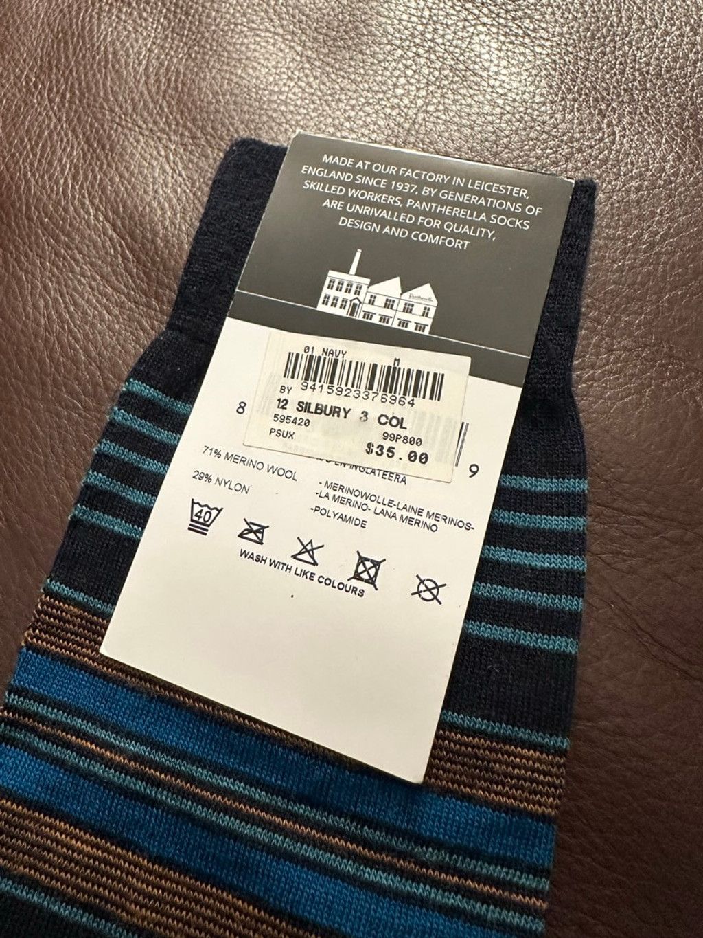 Pantherella Pantherelle Silsbury Merino Socks Medium Size ONE SIZE - 5 Thumbnail