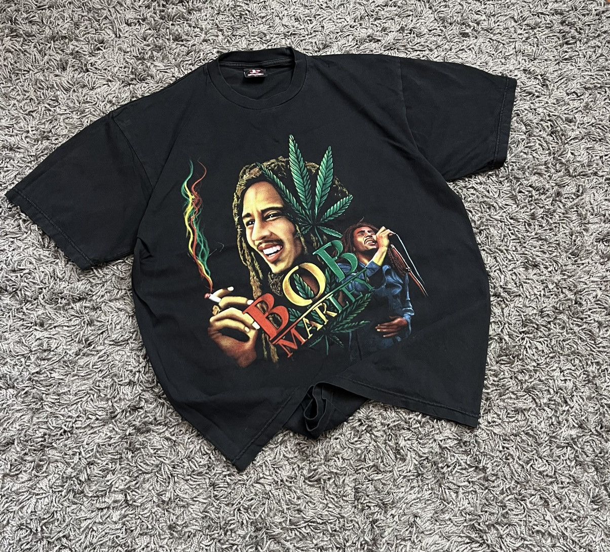 Bob Marley Rare Bob Marley Smoking Portrait Tee Double Sided XL Size US XL / EU 56 / 4 - 1 Thumbnail