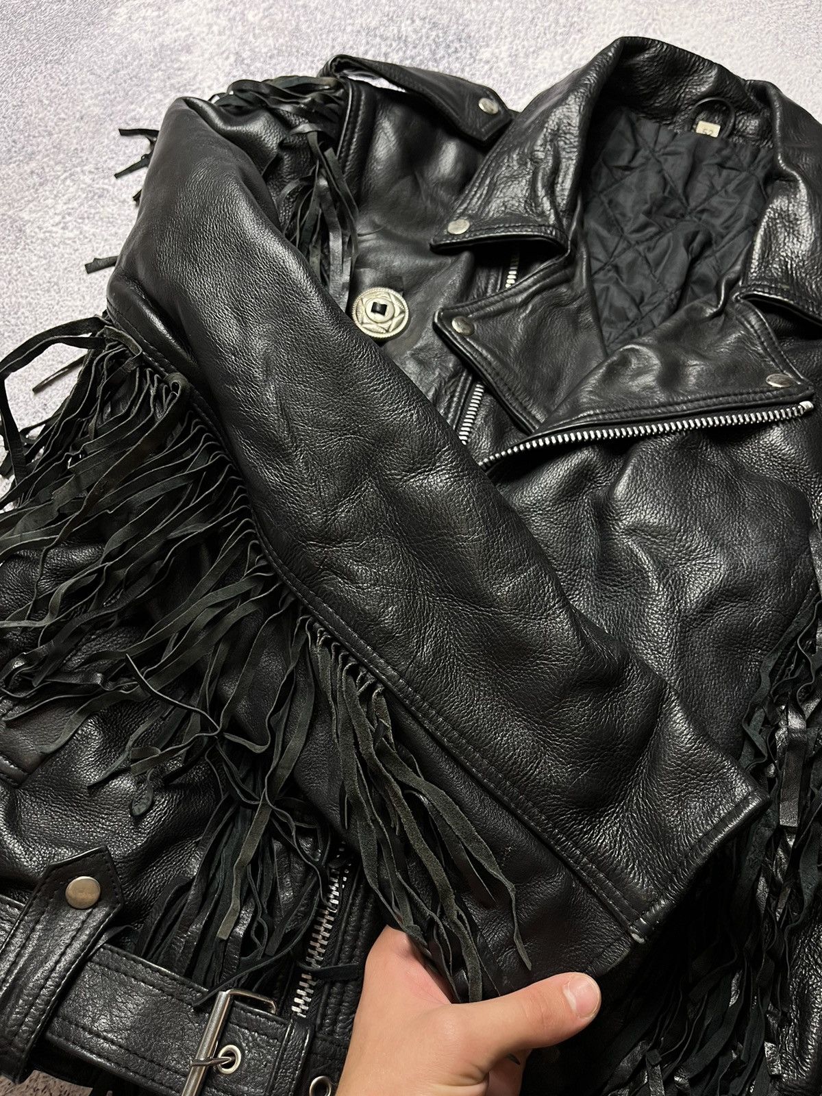 Vintage Vintage Avant Garde Y2k Black Leather Jacket Size US L / EU 52-54 / 3 - 14 Thumbnail