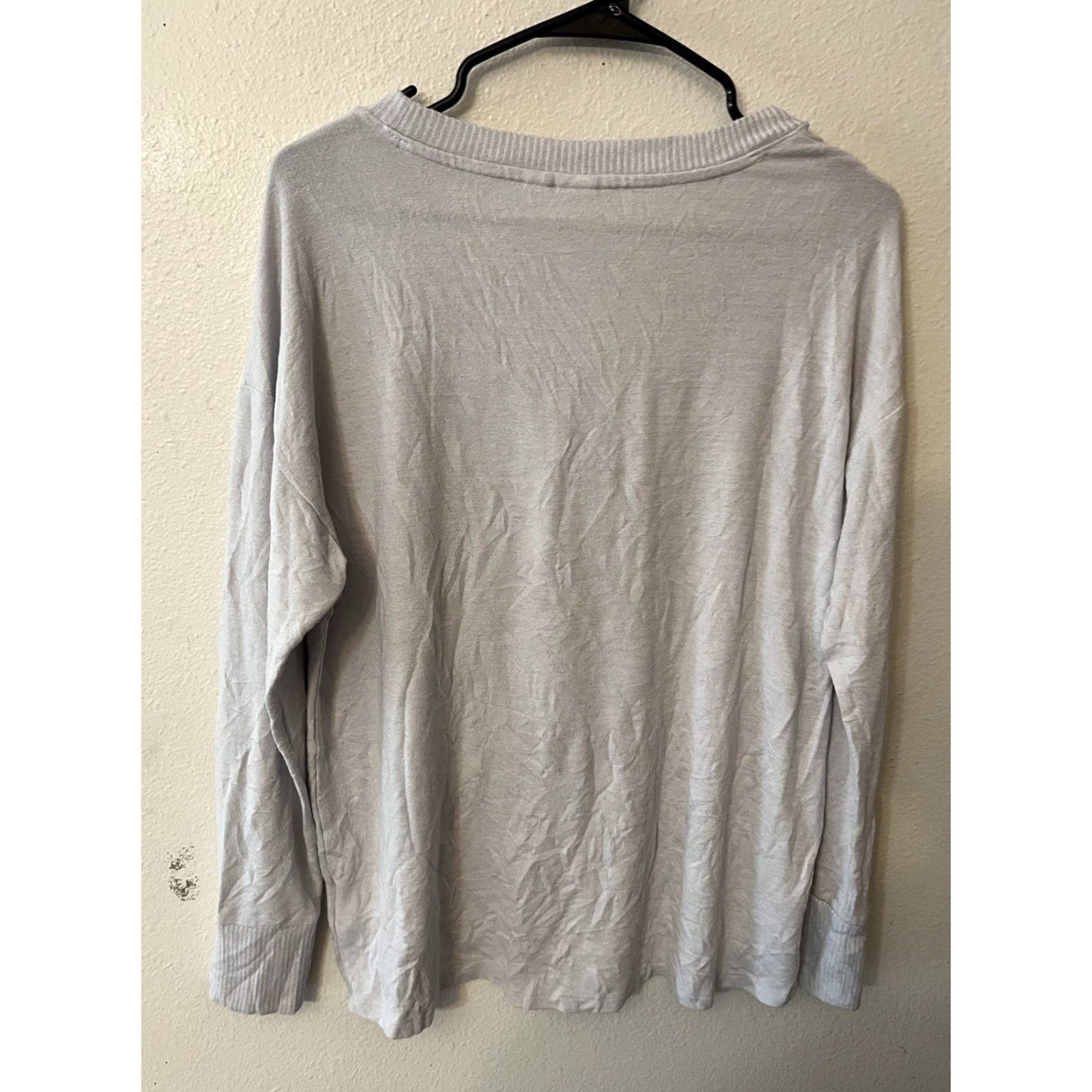 Gap Gap Soft Gray Sweater Sz S Oversized Scoop-Neck Round Hem Top Size S / US 4 / IT 40 - 3 Thumbnail