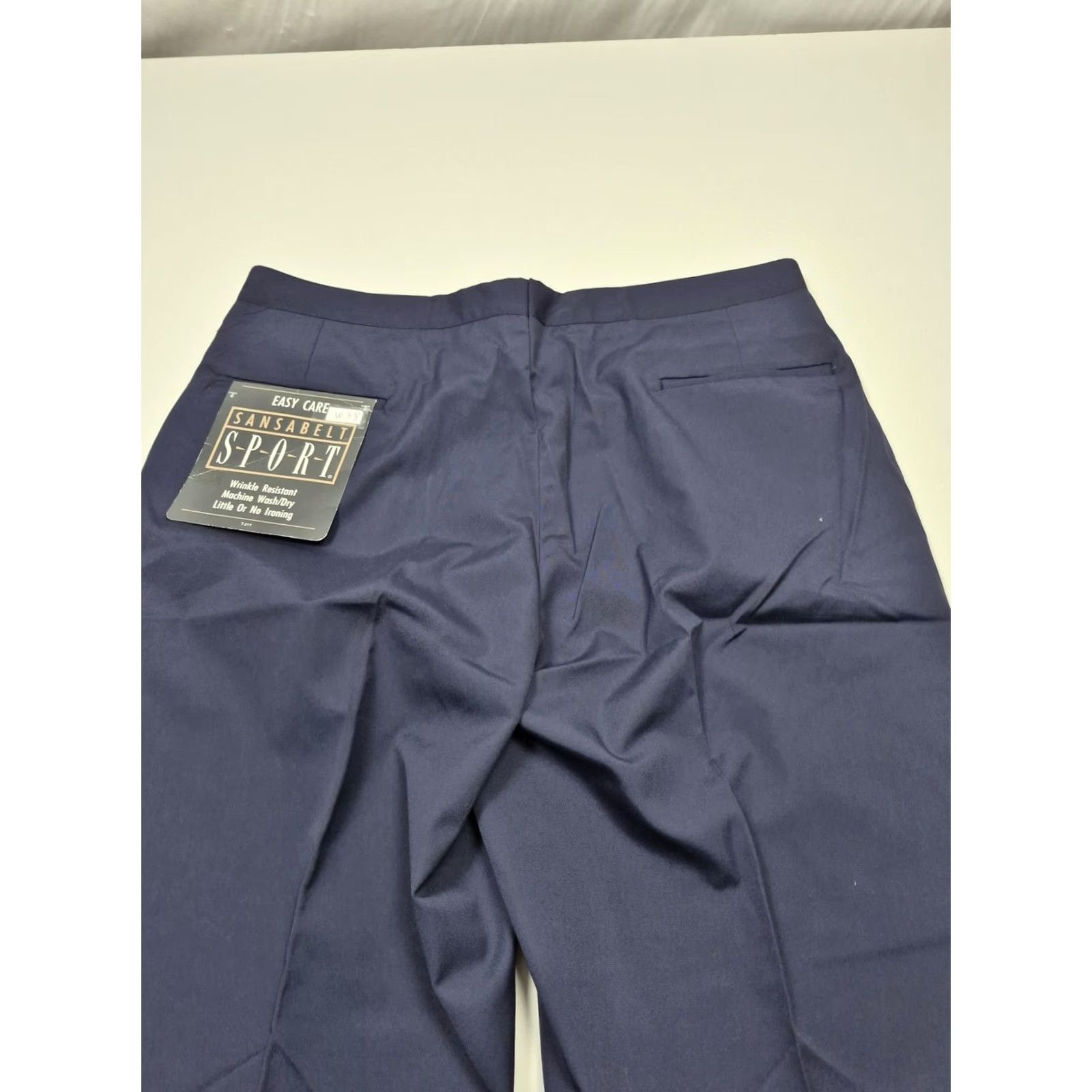 Vintage VTG Sansabelt Sport Dress Pants Mens 38x36 Blue Flat Front Straight Unhemmed NWT Size US 38 / EU 54 - 5 Thumbnail