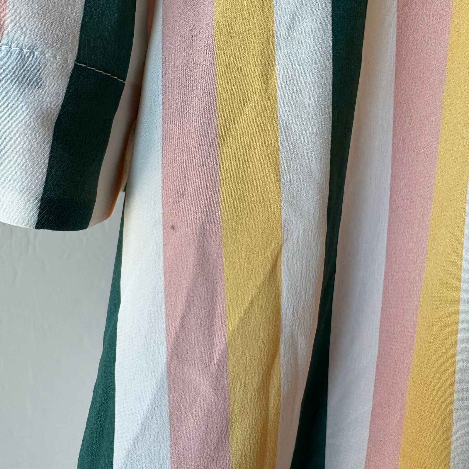ASCENO Asceno Dress Silk Off Shoulder Striped Midi Dress S Size S / US 4 / IT 40 - 12 Thumbnail