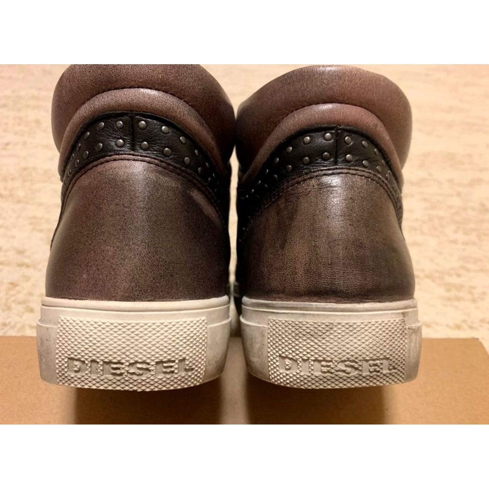 Diesel VINTAGE Diesel Men 9.0US Leather High-Cut Sneakers Rare Luxury Casual Stylish Durable Size US 9 / EU 42 - 5 Thumbnail