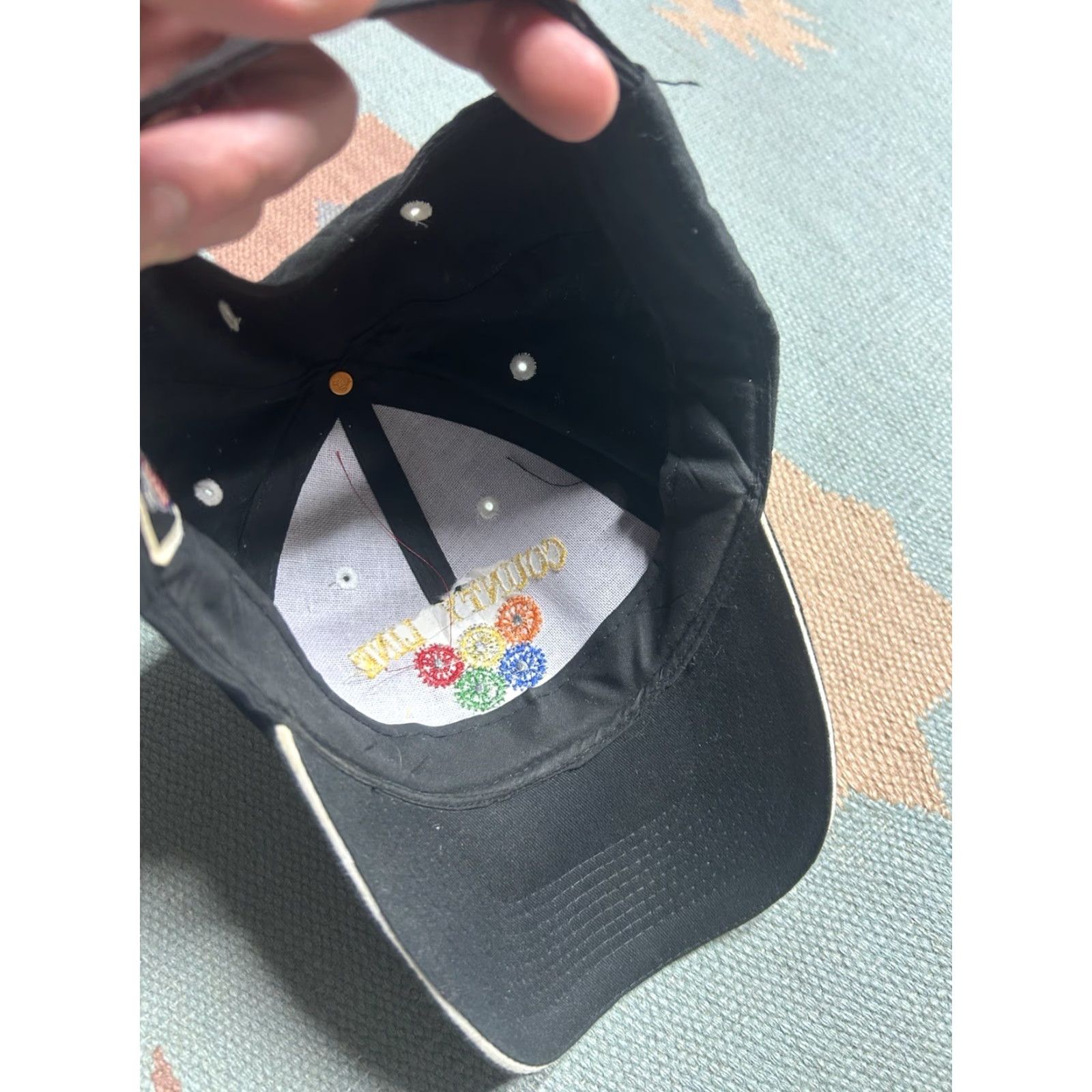 Vintage VINTAGE Line Strapback Hat Cap County Line Antique Tractor Club Adjustable Black Men Baseball Cap Adjustable Mens Size ONE SIZE - 6 Thumbnail