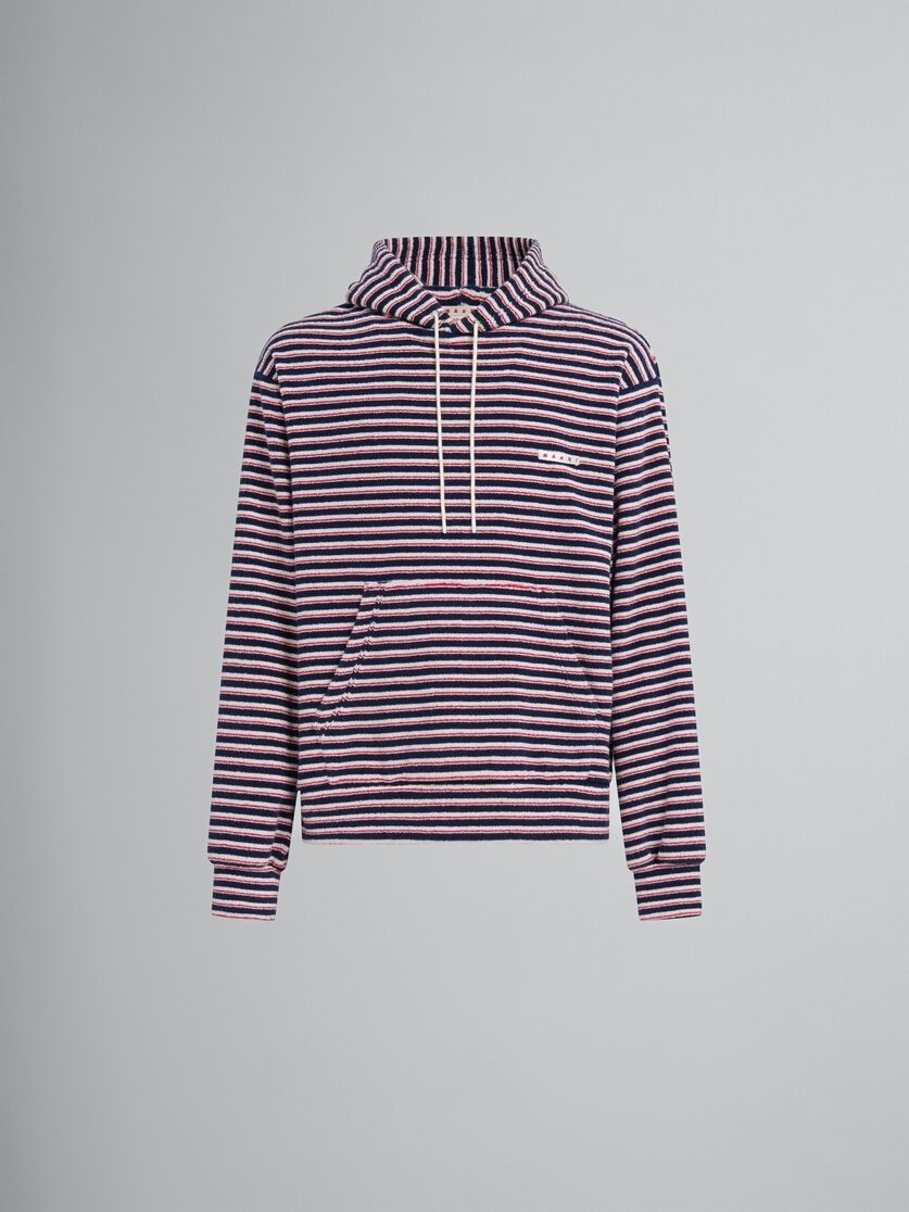 Marni o1w1db10125 Striped Terry Hoodie in Multicolor Size US L / EU 52-54 / 3 - 1 Thumbnail