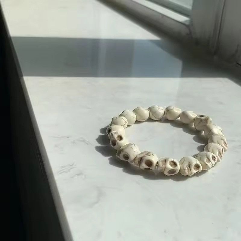 Vintage 17 cmSkeleton Beaded Bracelet White Size ONE SIZE - 3 Thumbnail