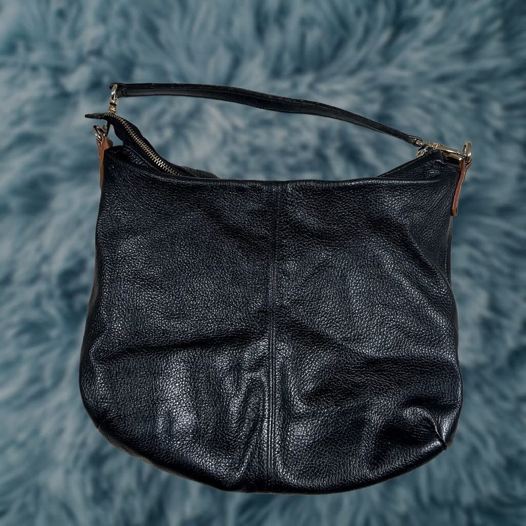 Vintage Valentina Shoulder Bag Small Women Pebbled Leather Black Tan Pebble Finish Genuine Leather Cross-reference: None Size ONE SIZE - 1 Thumbnail
