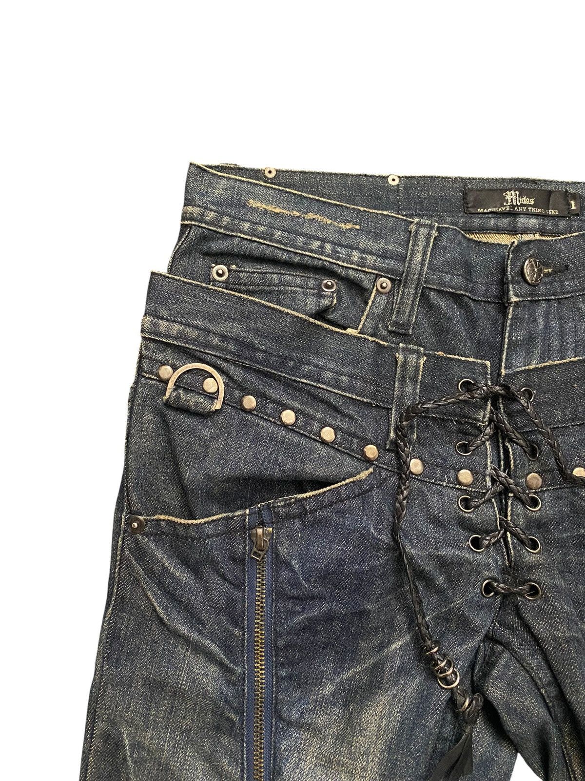 If Six Was Nine Midas Double Waist Lace Flared Denim Size US 30 / EU 46 - 7 Thumbnail