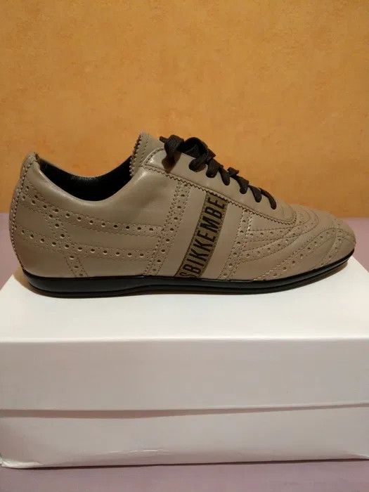 image of Dirk Bikkembergs Leather Soccer Trainers Shoes Db Football Y2K Sneakers in Coffee Brown (Size 11)