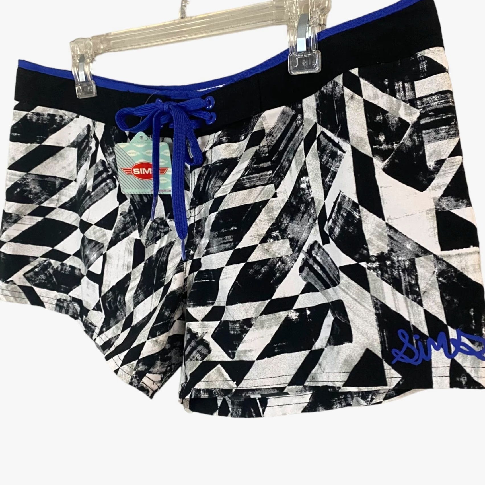 Swims Sims Swim Board Shorts Womens L Black White Geometric Print New Size 36" / US 14 / IT 50 - 3 Thumbnail