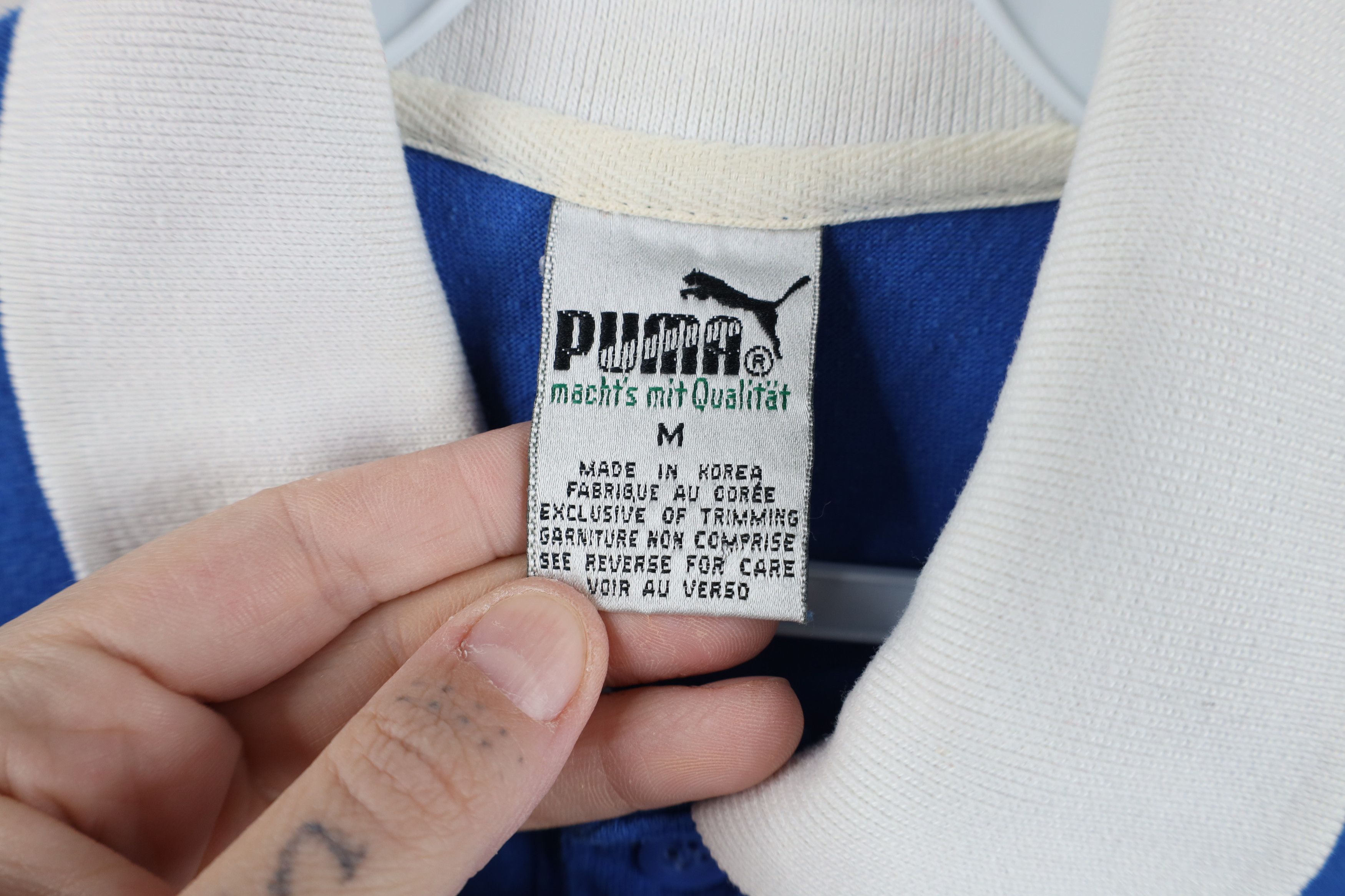 Puma Vintage 80s 90s Puma Sports Collared Rugby Polo Shirt Blue Size US M / EU 48-50 / 2 - 9 Thumbnail