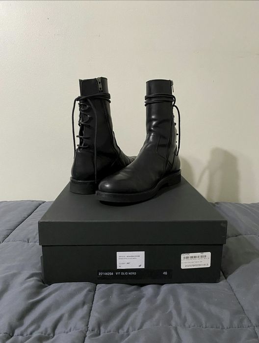 Ann demeulemeester cheap vitello backlace boots