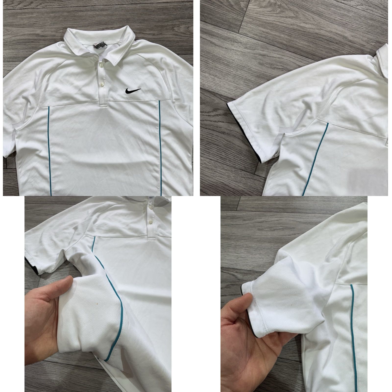 Nike Nike Court Tennis Polo Shirt XL White Blue Trim Federer Style Men Regular Size L Size US L / EU 52-54 / 3 - 8 Thumbnail