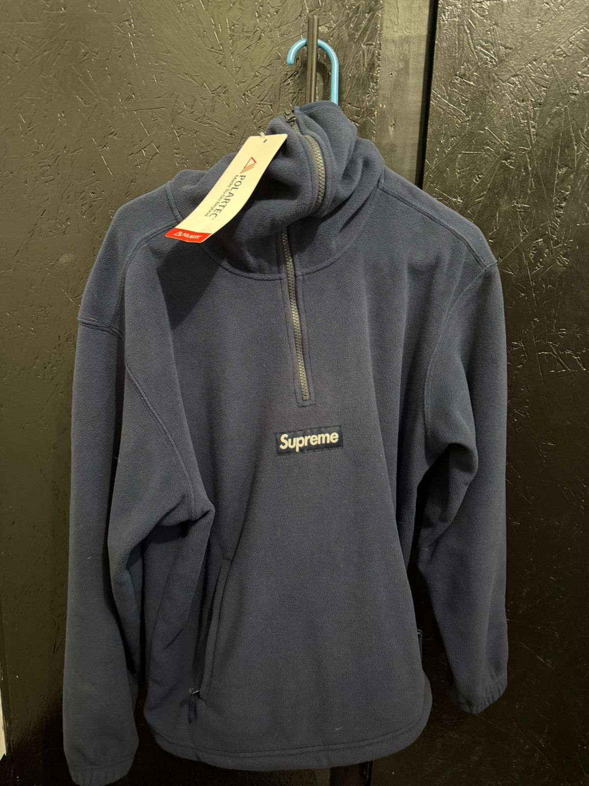 Supreme Supreme Polartec Face Mask Half Zip Hooded SweatShirt ‘Navy’ Size US M / EU 48-50 / 2 - 2 Thumbnail
