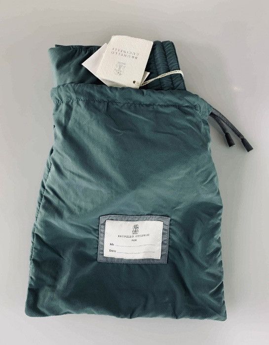 Brunello Cucinelli Brunello Cucinelli 🇮🇹 Dark Emerald Resort Swim Shorts XL NWT Size US 38 / EU 54 - 2 Thumbnail