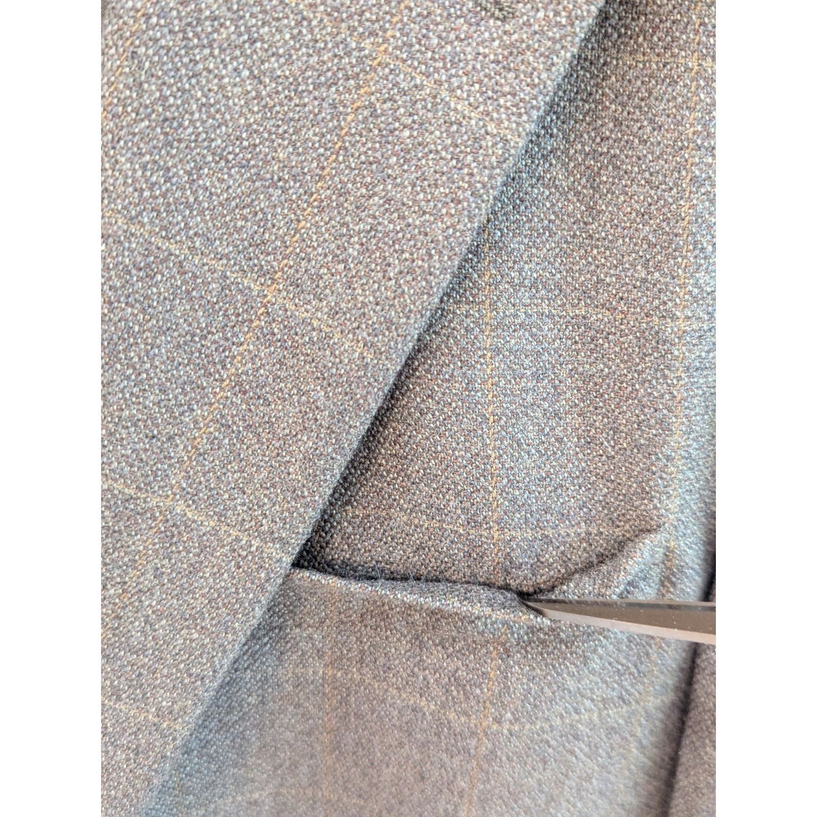 Oscar De La Renta 40R Brown 100% Wool Light Plaid 2 Button Notch Lapel Blazer Size 40R - 10 Thumbnail