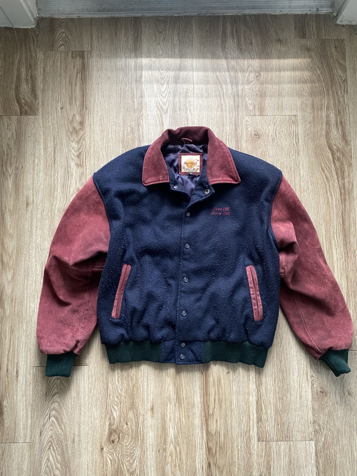 Hard Rock Cafe Vintage 90s Hard Rock Cafe Dallas Varsity Bomber Jacket Size US S / EU 44-46 / 1 - 2 Thumbnail