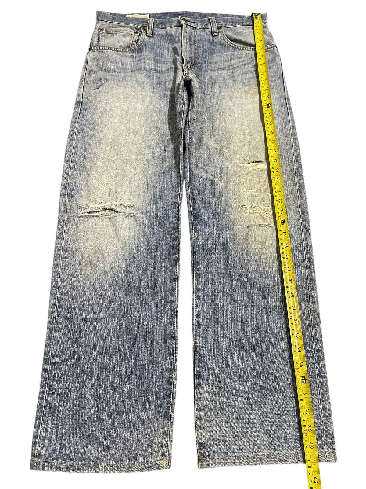 Edwin Vintage Edwin 503z Blue Faded Wash Distressed Baggy Jeans Size US 35 - 14 Thumbnail