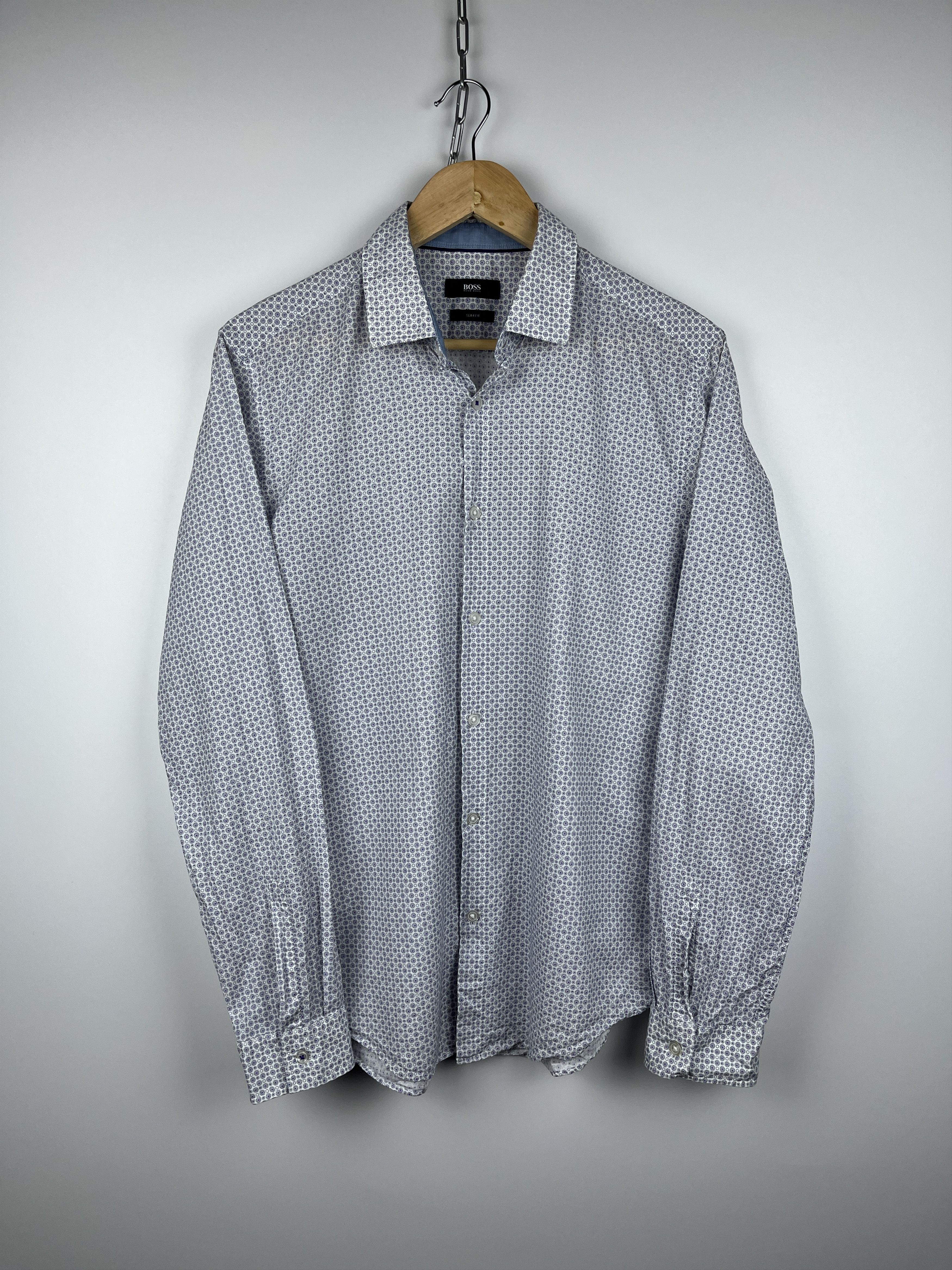 Hugo Boss Hugo Boss Small Polka Dot Long Sleeve Shirt Button Up Size US M / EU 48-50 / 2 - 9 Thumbnail