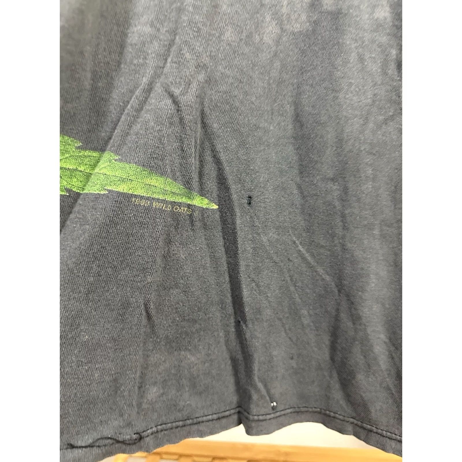 Vintage VTG 90s Weed Marijuana Chronic Skull Gradient Sun Faded Wild Oats T-Shirt XL Men Black Size US XL / EU 56 / 4 - 8 Thumbnail