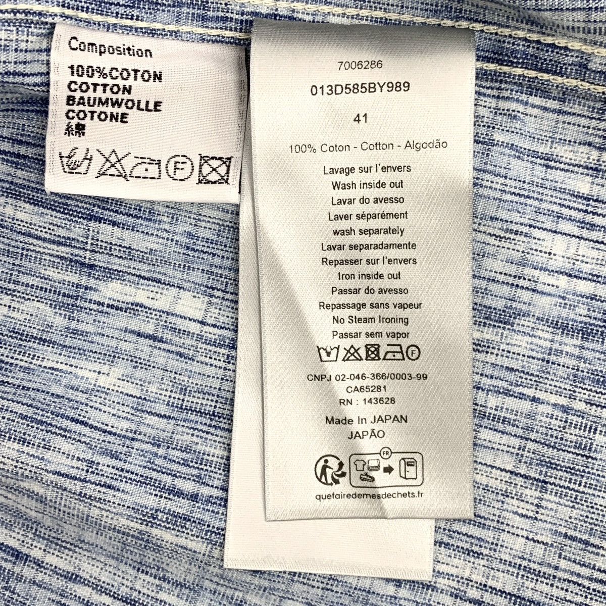 Dior Dior Blue All-over Logo Long Sleeve Denim Shirt K26WX Size US XS / EU 42 / 0 - 6 Thumbnail
