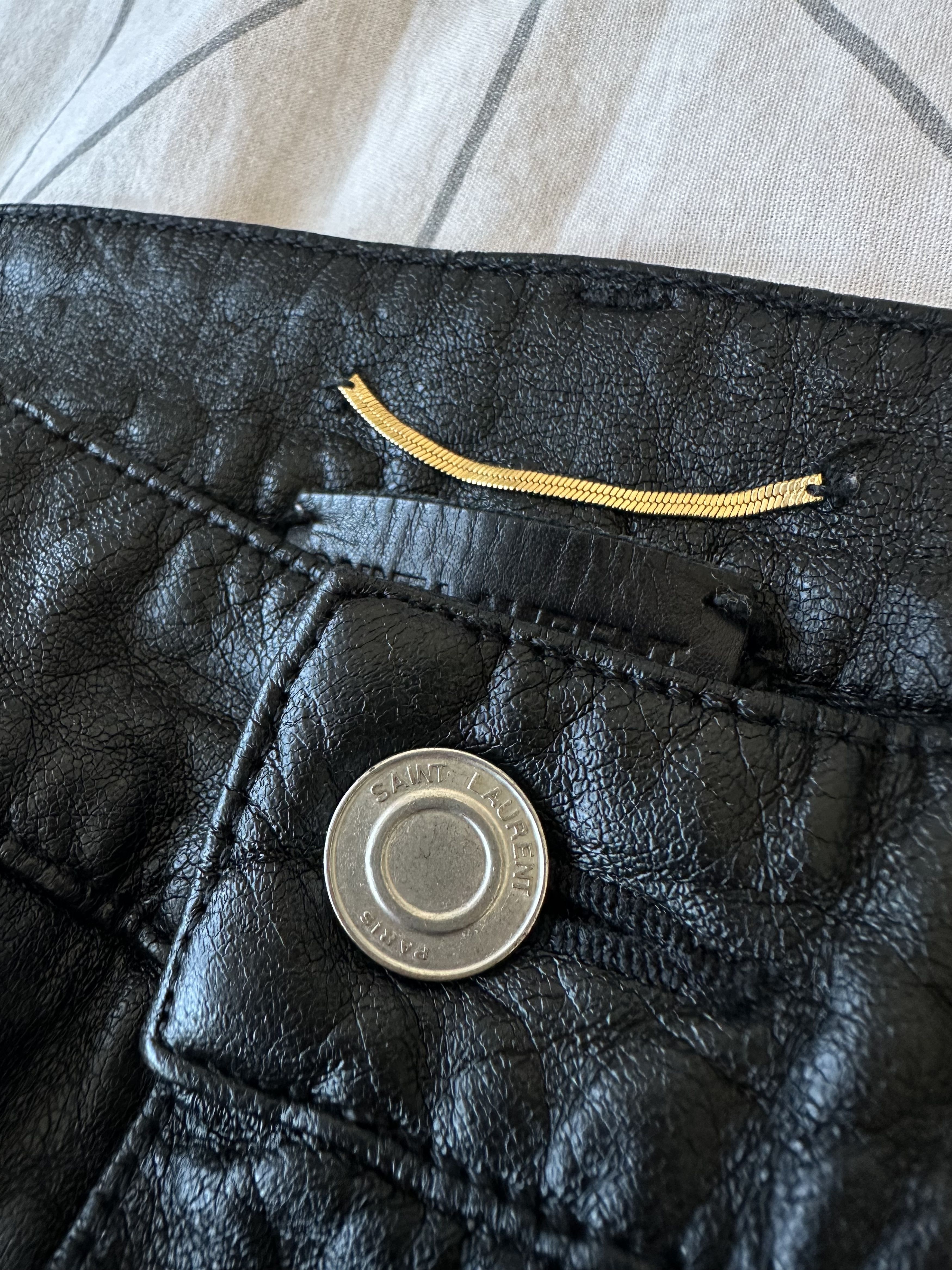 Saint Laurent Paris 2013 Saint Laurent Waxed Black Skinny Pants Hedi Slimane Era Size US 27 - 4 Thumbnail