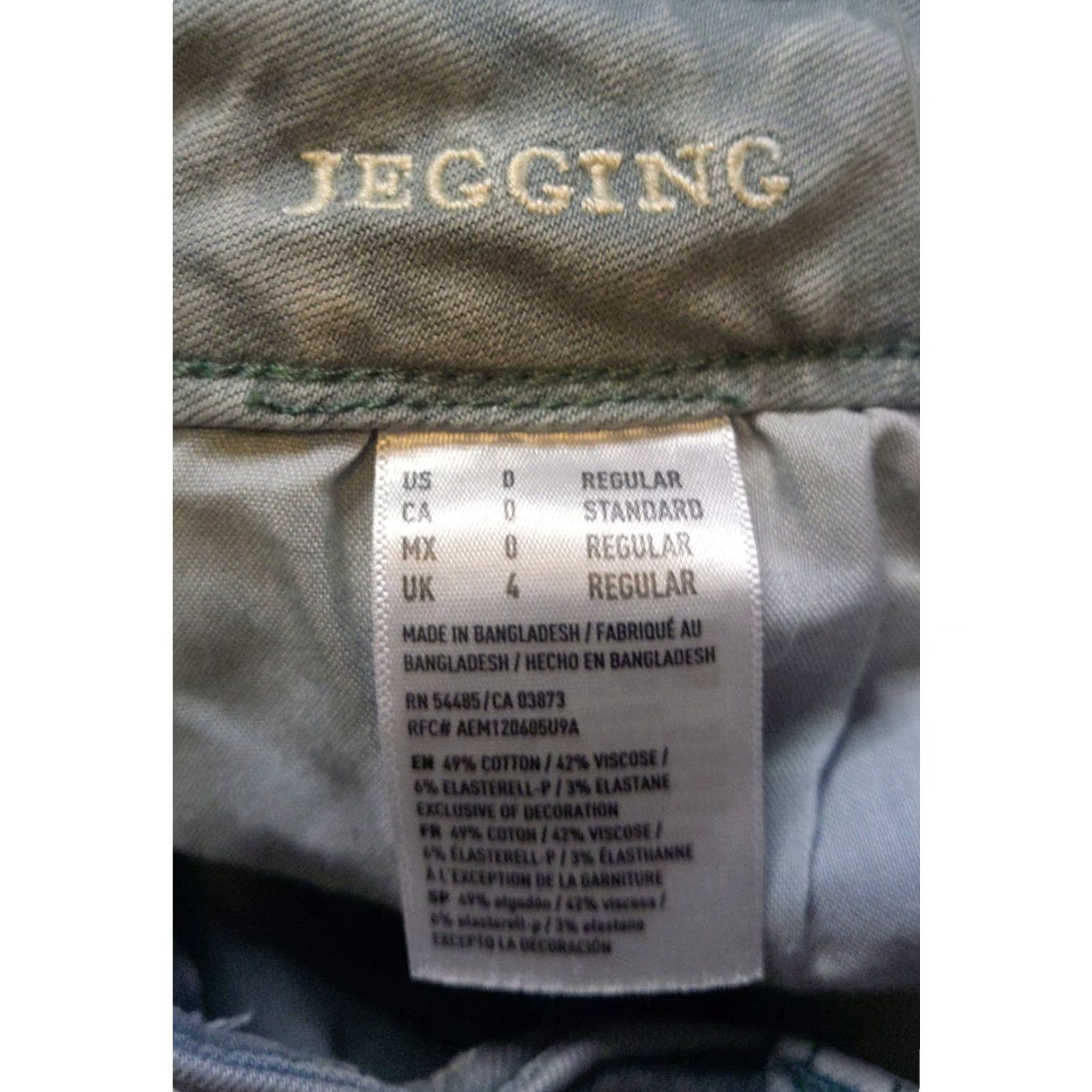 American Eagle Outfitters American Eagle Gray Green Jegging Super Stretch Jeans Women's 0 XS 26x28 Size 25" / US 0 / IT 36 - 6 Thumbnail