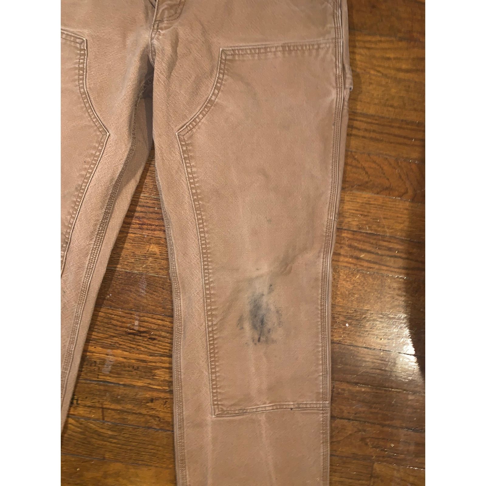 Carhartt Carhartt 103334 Brown Double Front Duck Pants 33X32 Size US 33 - 4 Thumbnail