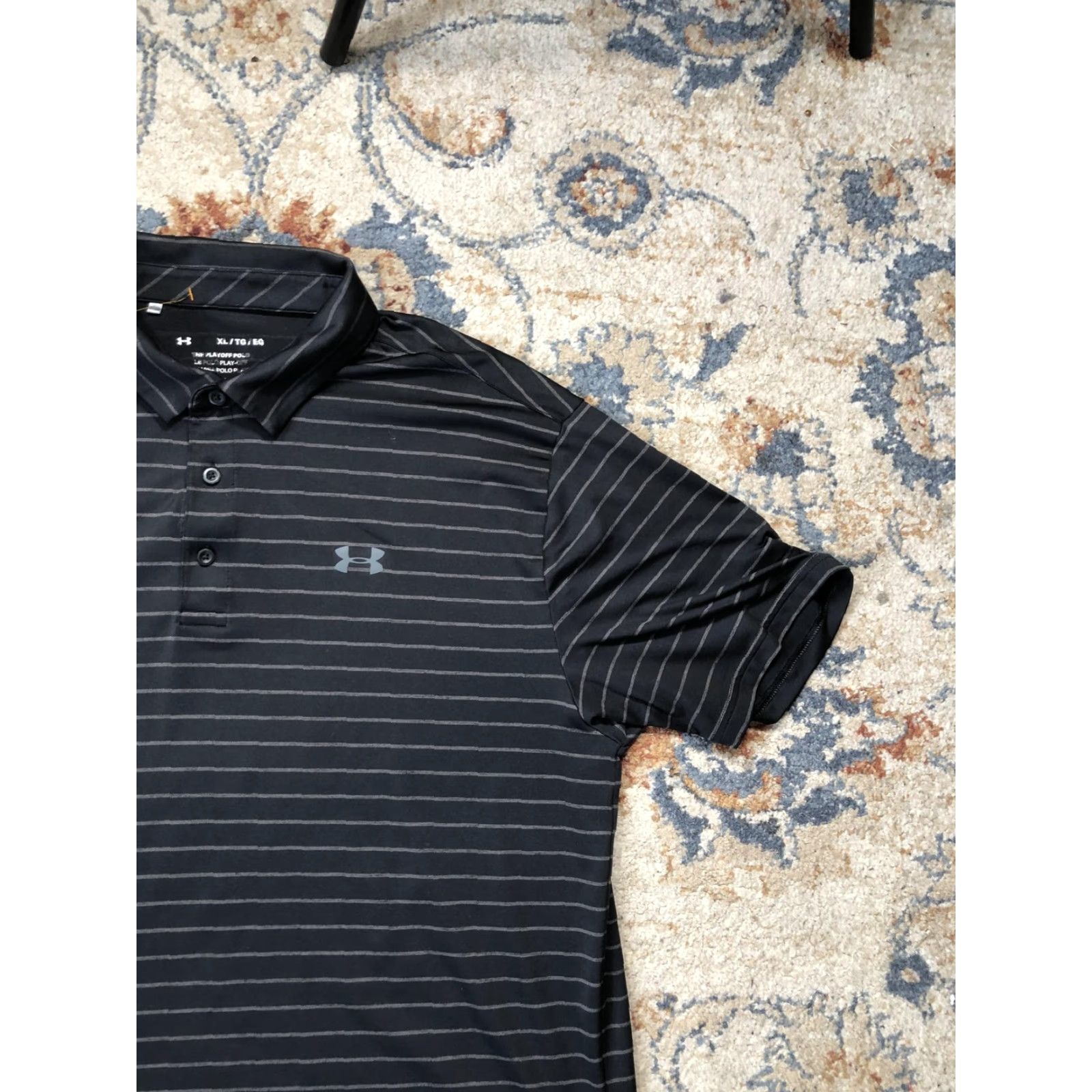 Under Armour Under Armour Polo Shirt Mens XL Black Striped Playoff Golf Performance Shirt Size US XL / EU 56 / 4 - 4 Thumbnail