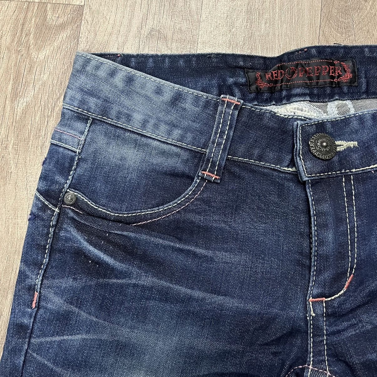 Ed Hardy × Japanese Brand Flare Jeans Red Pepper Jeans Embroidered Boot Cut Denim Size 28" / US 6 / IT 42 - 14 Thumbnail