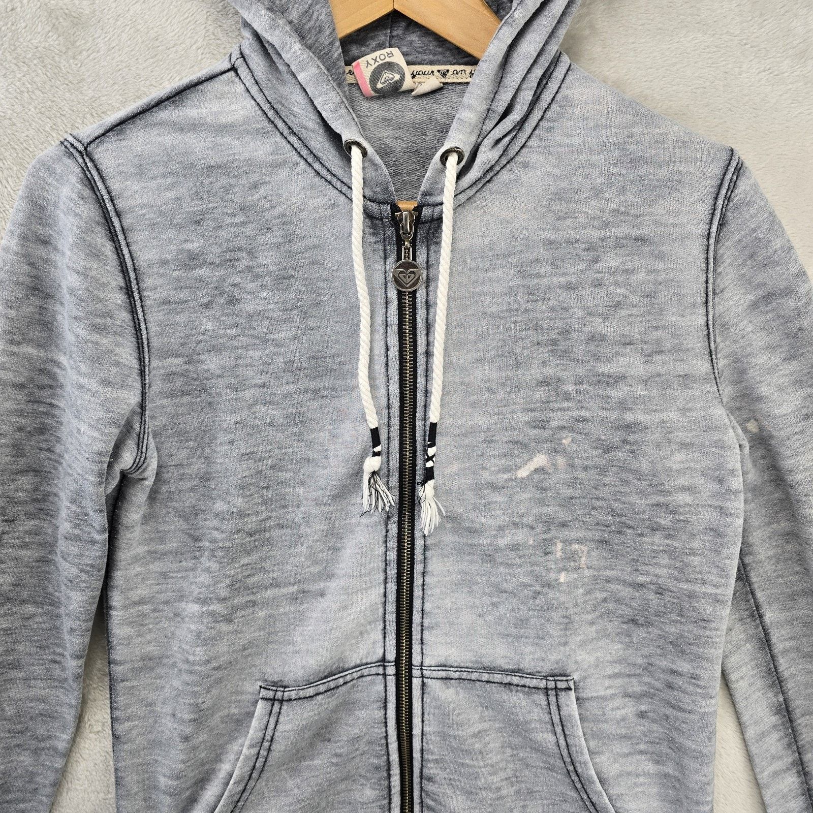 Quiksilver Quiksilver Roxy Zip Up Sweater Women Small Heather Gray Y2K Size S / US 4 / IT 40 - 3 Thumbnail