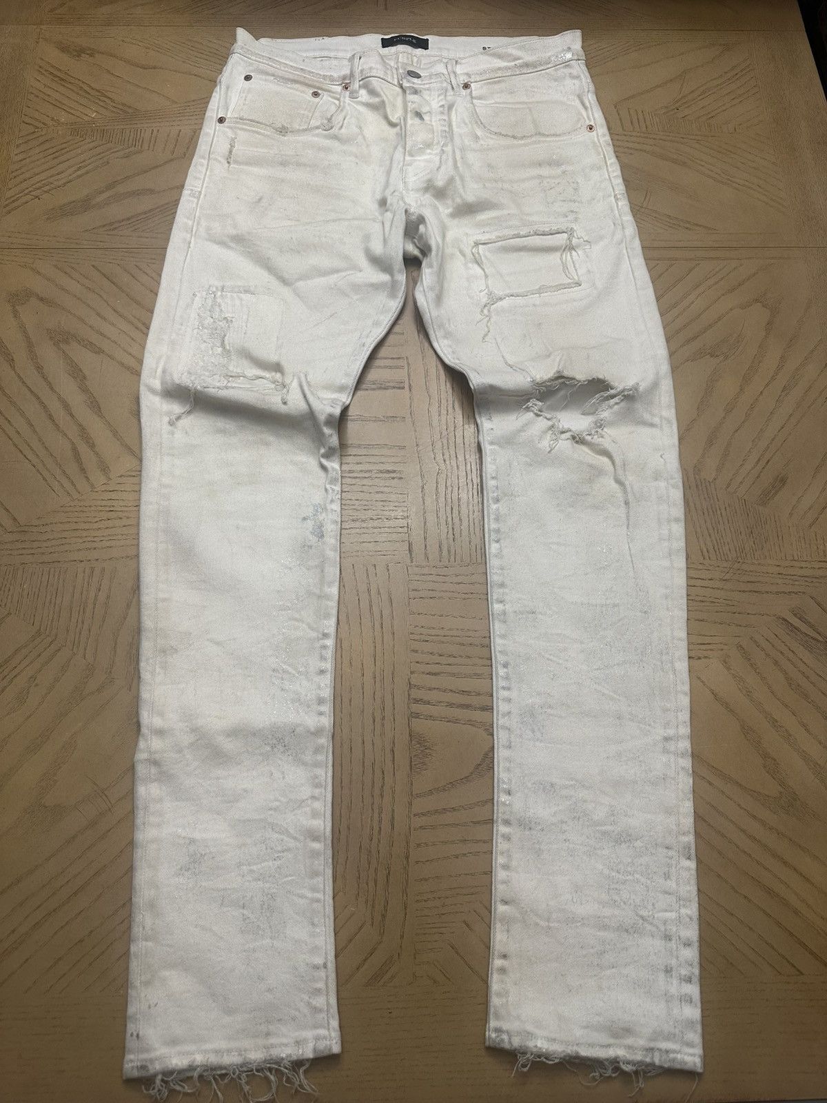 Purple Brand PURPLE BRAND P002 WHITE DIRTY RESIN BLOWOUT Size US 34 / EU 50 - 1 Thumbnail