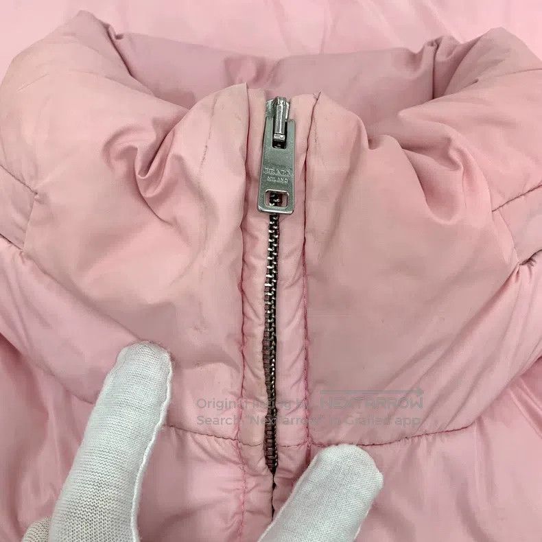 Prada Prada Pink line logo letter print stand-up collar zipper l Size XS / US 0-2 / IT 36-38 - 9 Thumbnail