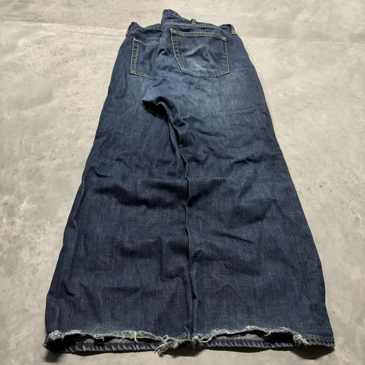 Japanese Brand × Vintage Crazy Vintage Y2K/2000s Baggy Grunge Dark Wash Skater Bootcut Denim Jeans! Size US 38 / EU 54 - 4 Thumbnail