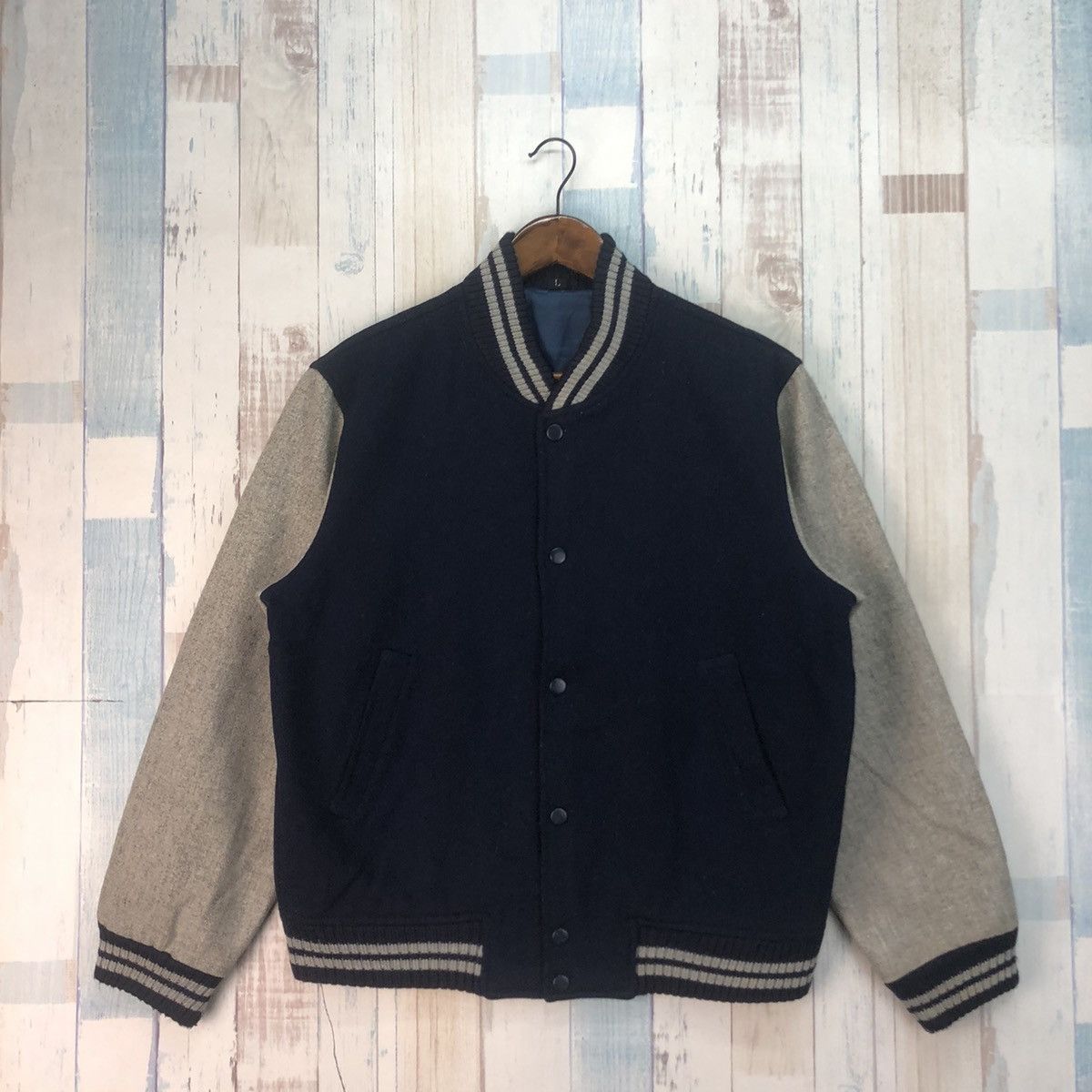 Vintage Vintage Wool Varsity Jacket Size US L / EU 52-54 / 3 - 1 Thumbnail