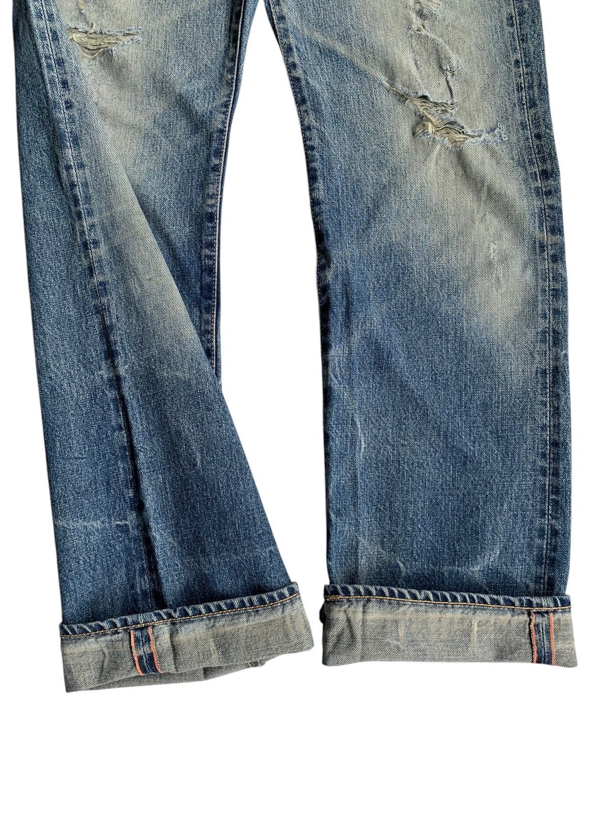 OMNIGOD OMNIGOD JAPANESE BUTTON FLY SELVEDGE DISTRESSED DENIM🎌 Size US 28 / EU 44 - 6 Thumbnail