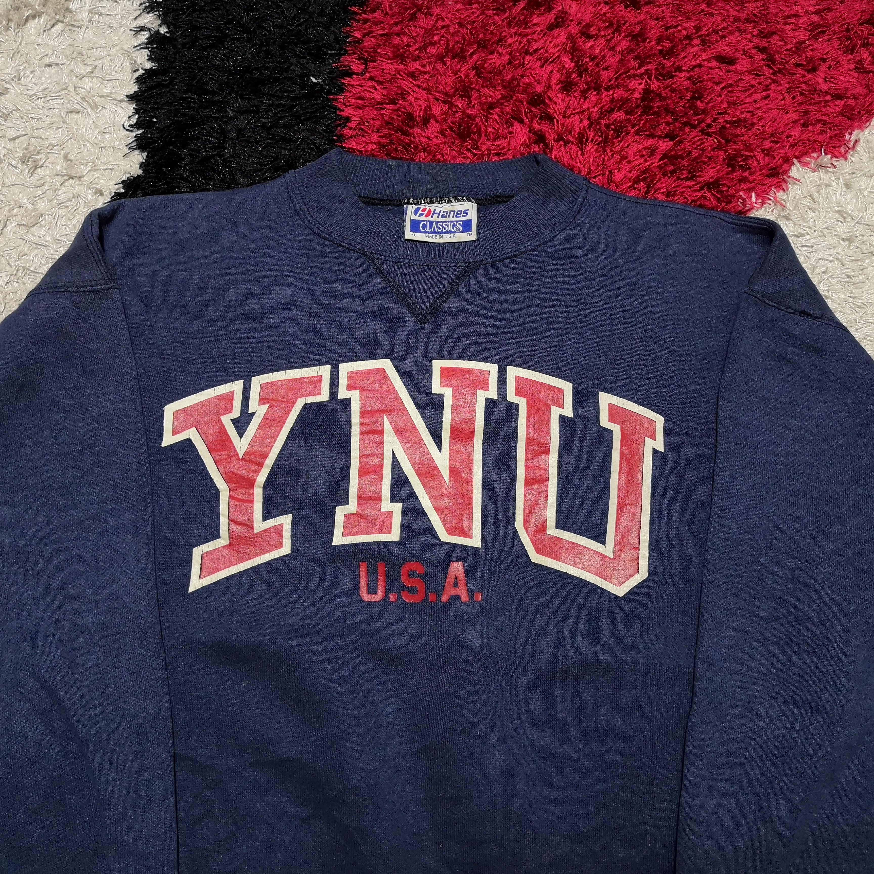 Vintage Vintage 90s YNU USA Sweatshirt Crewneck Sweater Jumper Size US L / EU 52-54 / 3 - 3 Thumbnail