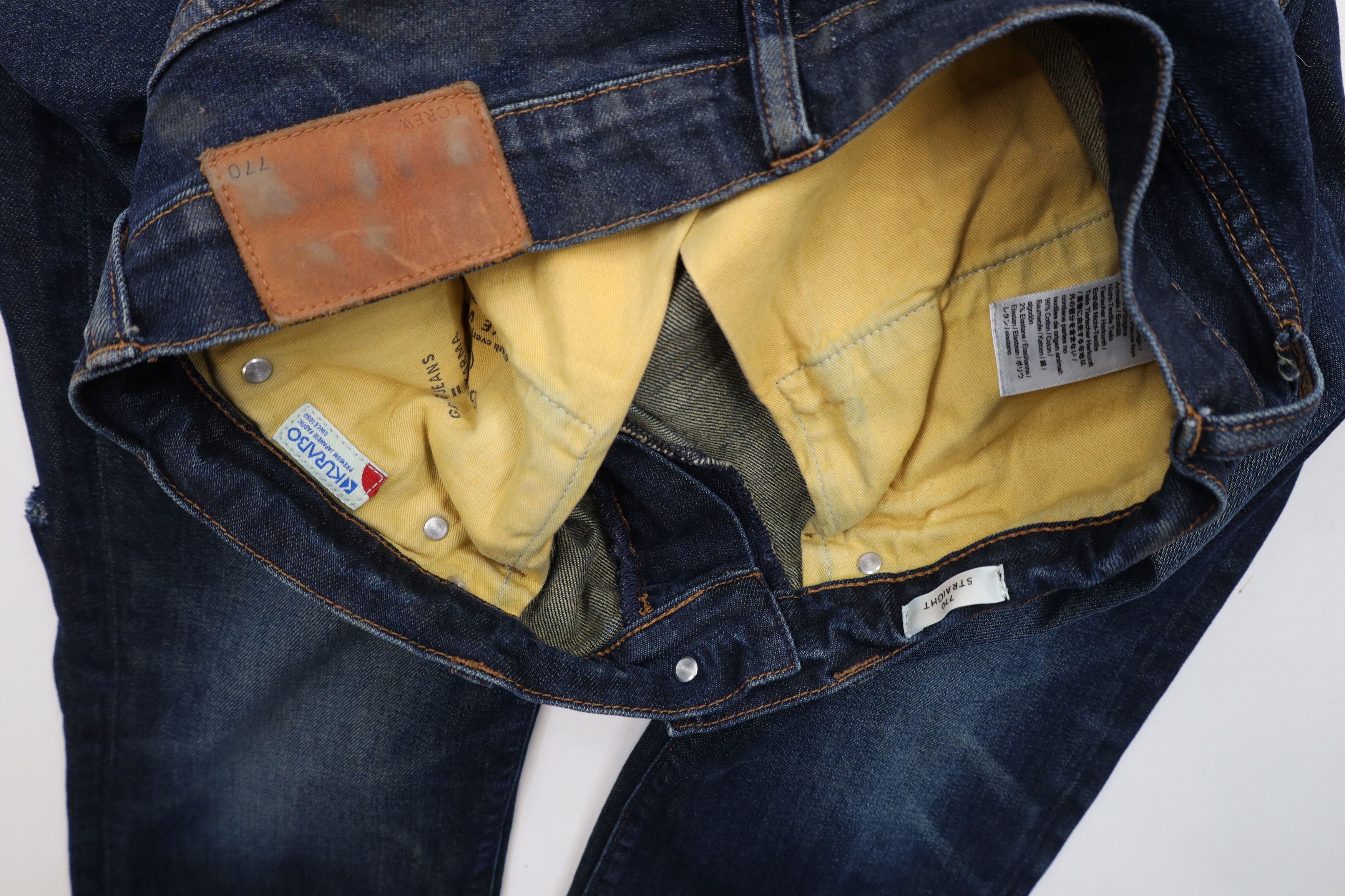 J.Crew × Vintage J Crew Stretch 770 Straight Leg Denim Jeans Dark Wash Blue Size US 32 / EU 48 - 11 Thumbnail