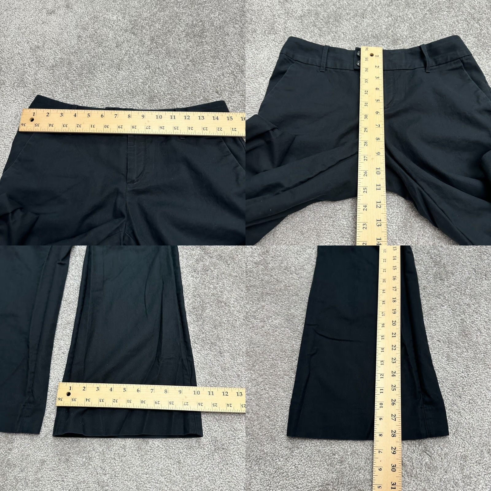 Banana Republic Banana Republic Flare Leg Dress Pants Womens 2S Black Mid Rise 30x28 Classic Workwear Size 26" / US 2 / IT 38 - 8 Thumbnail