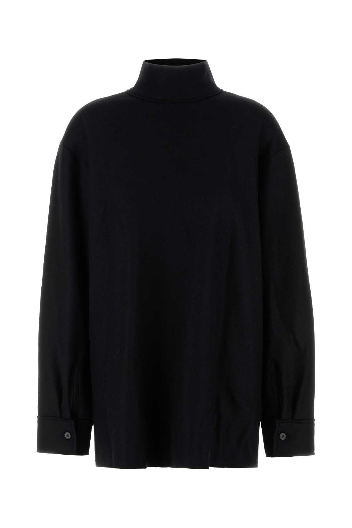 Jil Sander Black Wool Blend Blouse Size M / US 6-8 / IT 42-44 - 1 Thumbnail